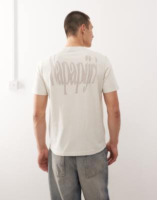 Napapijri Napapijri Turrach backprint t-shirt in off white