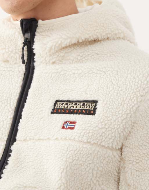 Napapijri – Tynik – Kapuzenjacke aus Fleece in Beige, 5 von 5