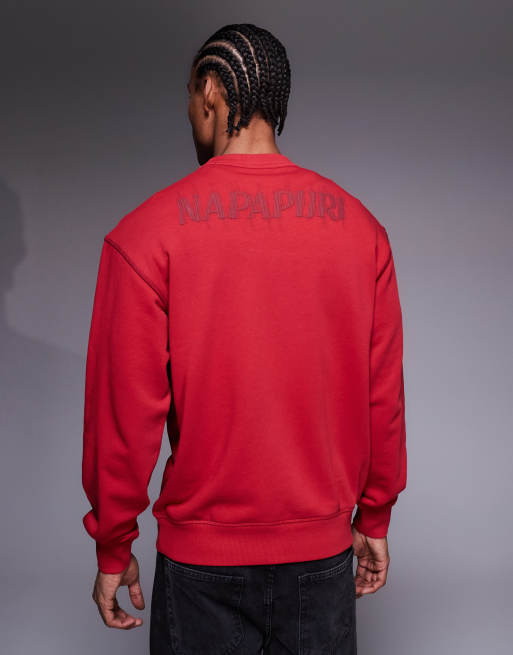 Napapijri - Umbra - Sweatshirt met print op de achterkant in rood, 3 van 5