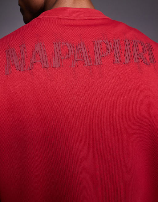 Napapijri - Umbra - Sweatshirt met print op de achterkant in rood, 5 van 5