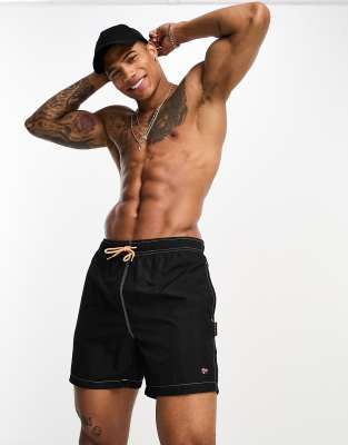 Napapijri Valis small logo woven swim shorts in black - ASOS Price Checker