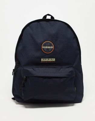 Napapijri Voyage 3 patch logo 20l backpack in navy - ASOS Price Checker