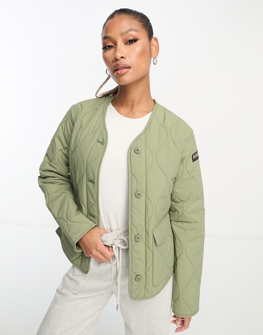 Napapijri Weather quilted liner jacket in khaki-Green