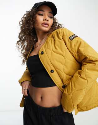 Napapijri Weather quilted liner jacket in yellow