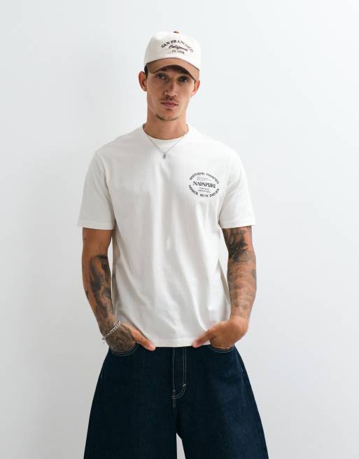 Napapijri Whol back print t-shirt in white, 5 of 5
