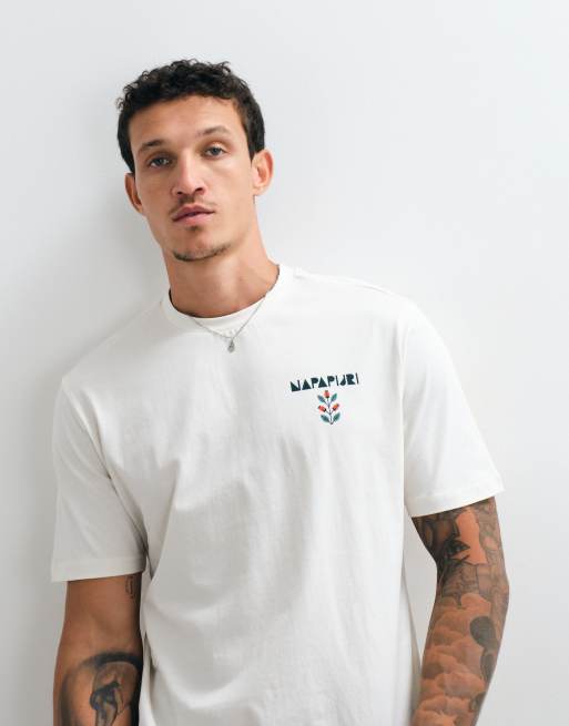 Napapijri Whol backprint t-shirt in off white, 5 of 5