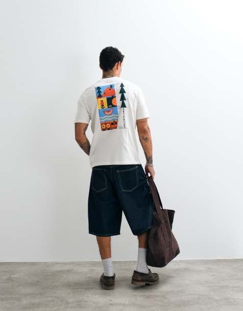 Napapijri Whol T-shirt med rygprint i råhvid - view 1