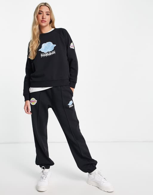 Napapijri x Fiorucci Felpa nera taglio corto ASOS