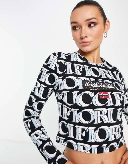 Napapijri x Fiorucci long sleeve t-shirt in dark blue , 3 of 4
