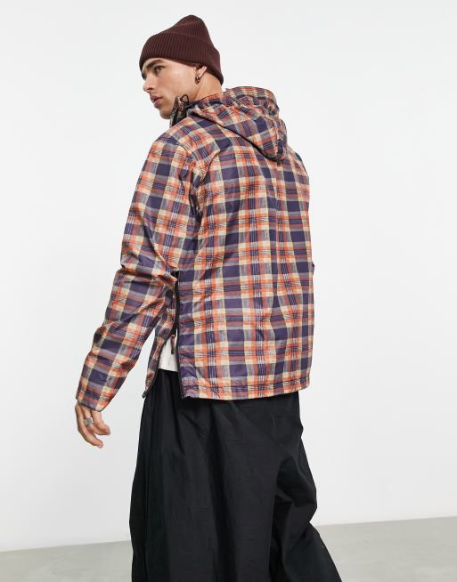 Napapijri x Liberty Northfarer check print hooded jacket in brown and blue, 2 of 4