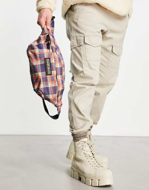 Napapijri x Liberty Tournefort - Marsupio blu e marrone a quadri, 2 di 4