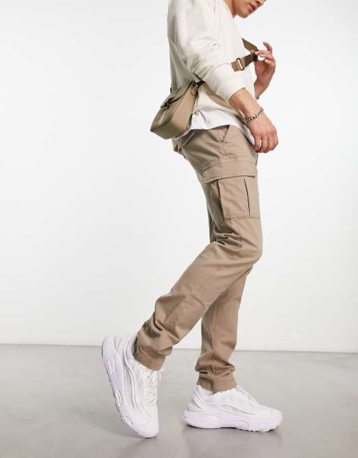 Napapijri Yasuni woven cargo trousers in beige ASOS