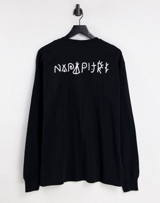 Napapijri Yoik back print long sleeve t-shirt in black