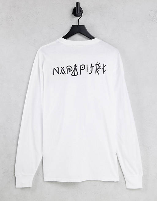  Napapijri Yoik back print long sleeve t-shirt in white 