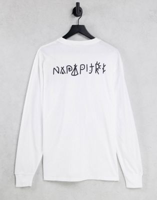 Napapijri Yoik back print long sleeve t-shirt in white