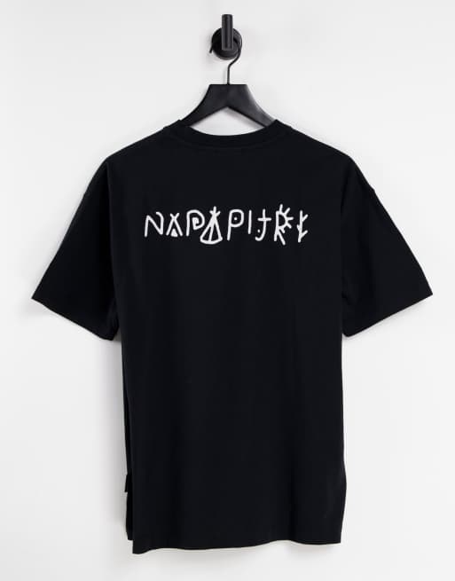Napapijri - Yoik - Sort T-shirt med print på ryggen