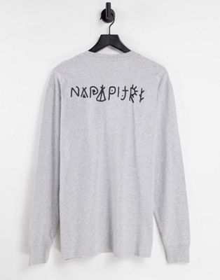 T-shirts imprimés Napapijri - Yoik - T-shirt imprimé dans le dos à manches longues - Gris clair