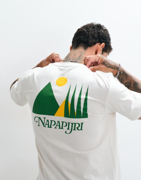 Napapijri Yose T-shirt med rygprint i hvid - view 1