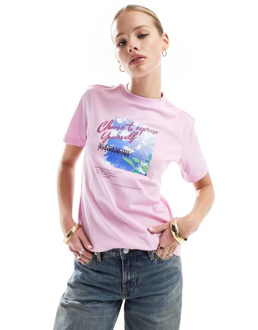 Napapijri - Yukon - T-shirt in pastelroze