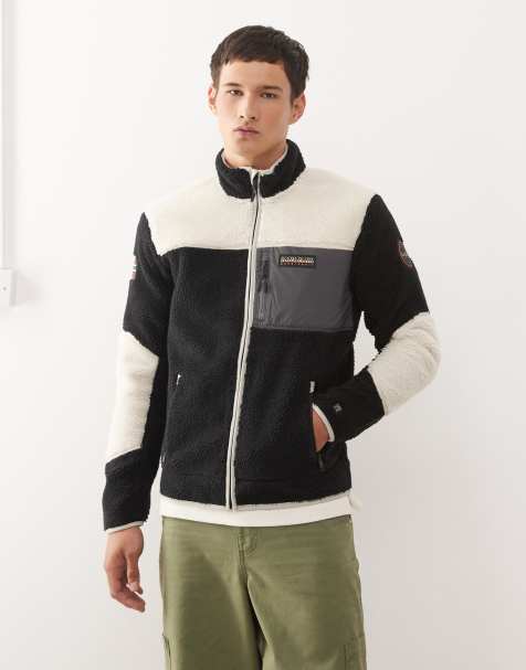 Napapijri Yupik fleece jacket in black and white - view 1