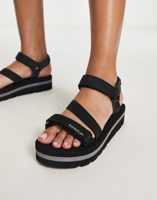Napapirji Dahlia tech sandals in black - ASOS Price Checker