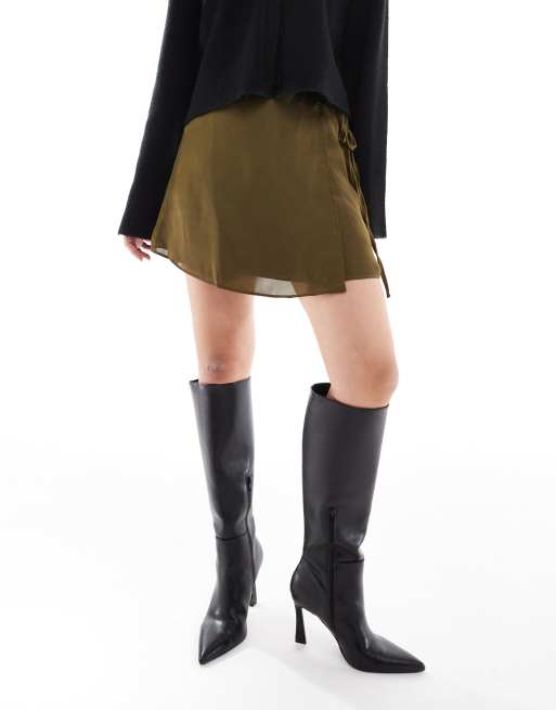 Khaki bias cut skirt best sale