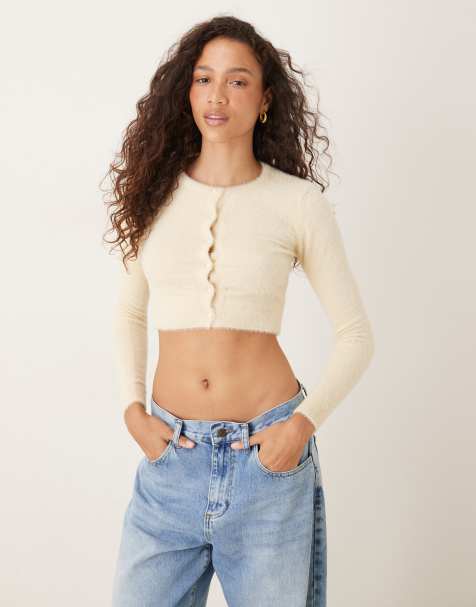 Narrated Button front cardigan in dark cream - view 1