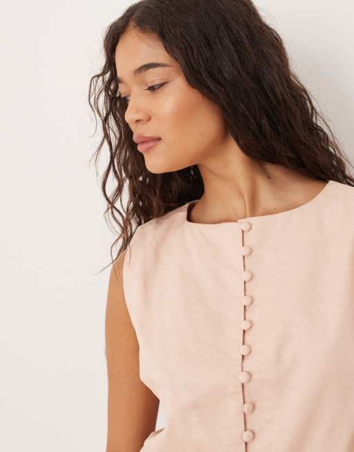 Narrated Button up top in peach, 3 of 4