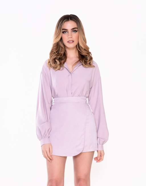 Narrated Collared long sleeves shirt in heather
