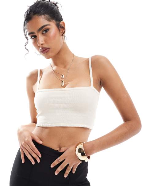 Narrated Crop top in cream - view 1