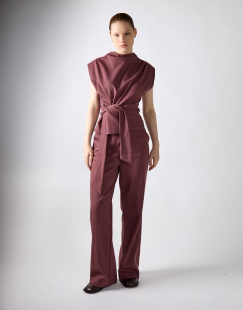 Narrated Flare suit trousers in mauve - view 1