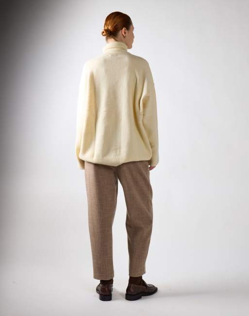 Narrated High waist tapered trousers in stone textured, 4 of 4