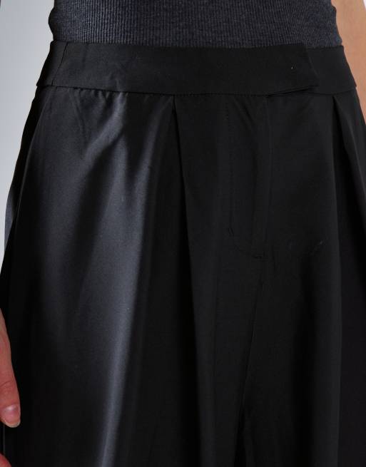 Narrated High-waisted wide-leg trousers in black, 3 of 4