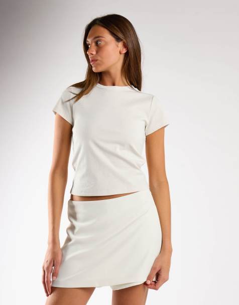 Narrated Mini skorts in off white - view 1