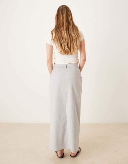 Narrated Pencil Maxi Skirts in light grey pinstripe, 5 of 5