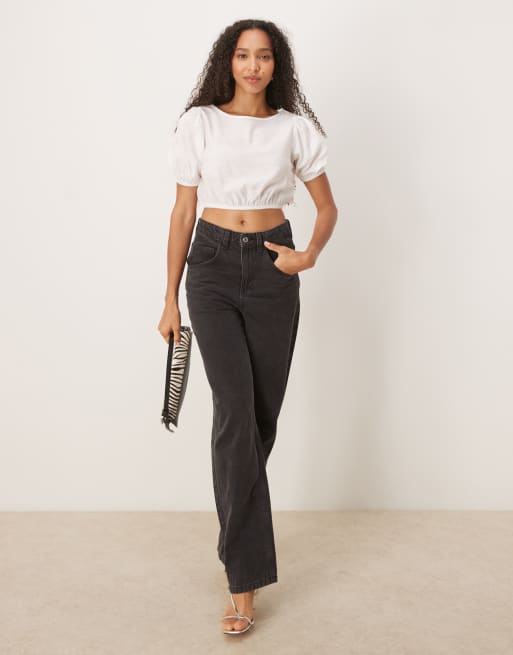 Narrated Puff sleeve blouse in white, 2 of 4