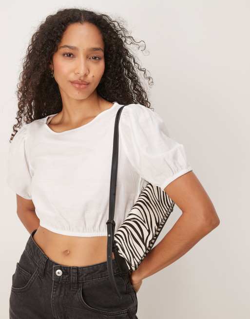 Narrated Puff sleeve blouse in white, 4 of 4