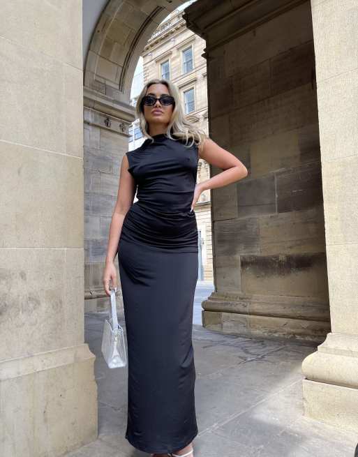 Narrated Ruched midaxi-skirt in black, 2 of 4
