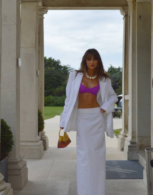 Narrated Straight-fit maxi skirt in white, 2 of 3