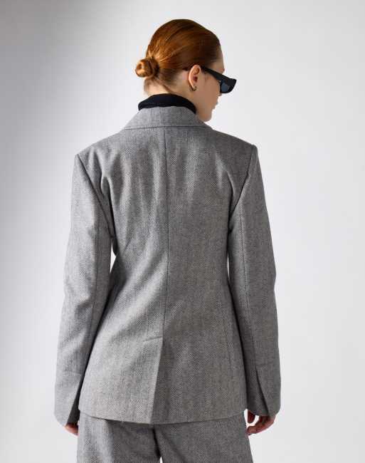 Narrated Tailored fit blazer in grey herringbone, 2 of 4
