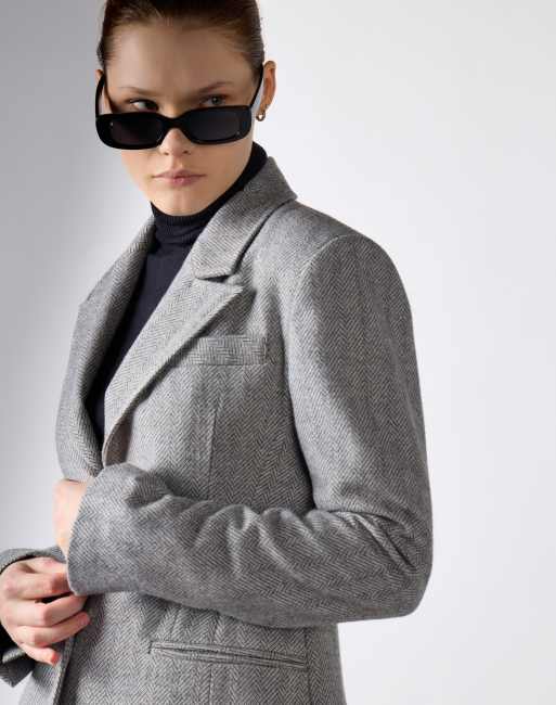 Narrated Tailored fit blazer in grey herringbone, 4 of 4