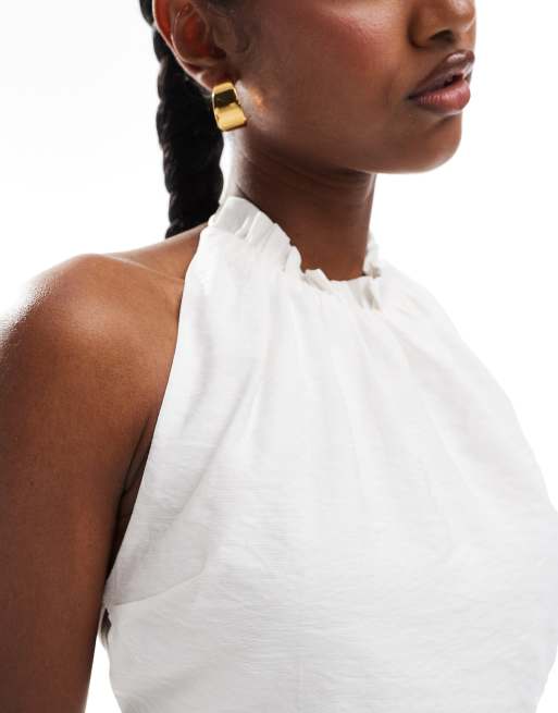Narrated Tie back cami top in white, 3 of 4