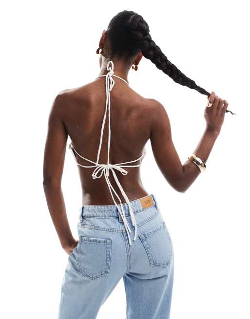 Narrated Tie back cami top in white, 4 of 4