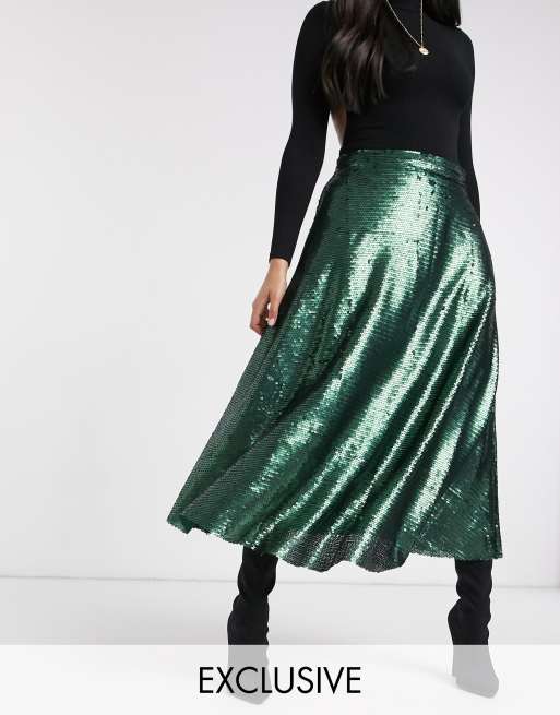 Sequin A-Line Skirt