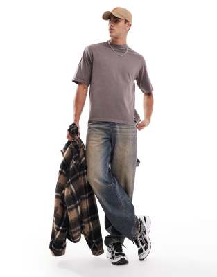 Native Youth Native Youth acid wash relaxed fit t-shirt in brown