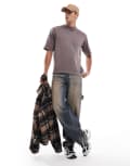 [Native Youth] Native Youth acid wash relaxed fit t-shirt in brown Chest 36 ACID BROWN