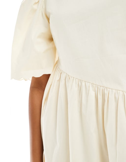 Native Youth asymmetric midaxi dress in buttermilk, 3 of 4