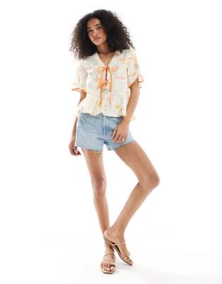 Shop Native Youth Beach Tie Detail Blouse