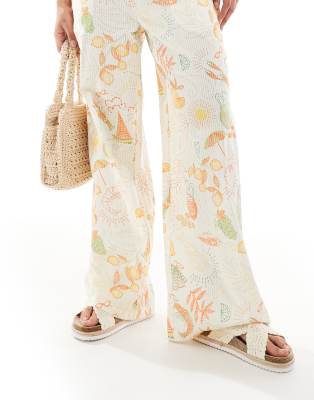 Native Youth Beach Tie Detail Wide Leg Pants