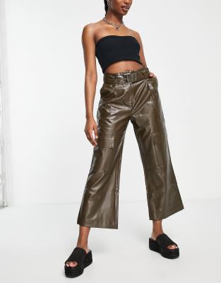 belted leather trousers